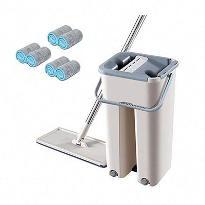 Dual-action Cleaning System: Self-wringing Mop Set for Floors - Effortless Dust Removal, Easy Maintenance, and Eco-friendly vision