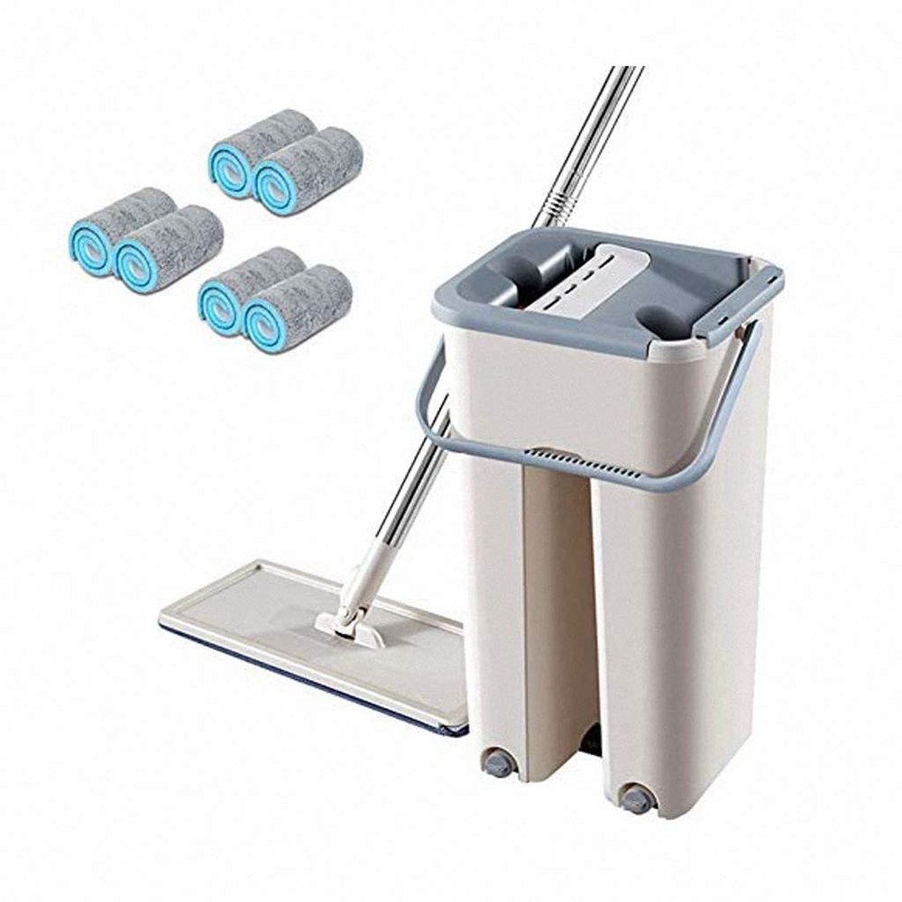 Dual-action Cleaning System: Self-wringing Mop Set for Floors - Effortless Dust Removal, Easy Maintenance, and Eco-friendly vision