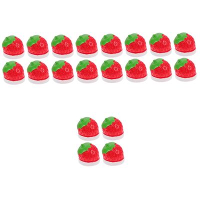 20 Pcs Strawberry Cake Decoration Food Containers Toy Horse Accessories Terrarium Mini Adornment Wedding Ceremony Decorations Ornament Household Desktop Decor Moss Christmas Resin charitable