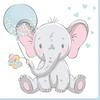 Maki 3-Ply Tissue Paper Napkins Serviettes for Decoupage Lunch 33cm x 33cm - Pack of 20 (Baby Elephant with Blue Ballon) view 2