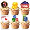 18 PCS Casino Cupcake Toppers for Men Women Birthday Las Vegas Cake Topper Money Party Supplies Casino Theme Party Decorations Favor view 1