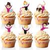 18 PCS Gymnastics Cupcake Toppers for Girls Women Lady Happy Birthday Baby Shower Gym Sport Party Supplies Gymnastics Party Favors Decorations view 1