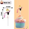 18 PCS Gymnastics Cupcake Toppers for Girls Women Lady Happy Birthday Baby Shower Gym Sport Party Supplies Gymnastics Party Favors Decorations view 3
