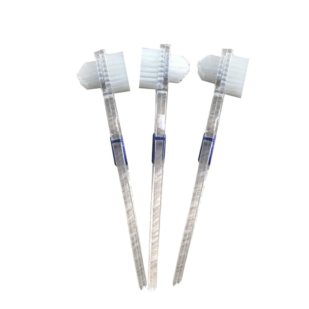 Didiseaon 2pcs Double Headed Toothbrush Denture Cleaning Brush False Teeth Cleaner for Travel