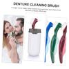 Didiseaon Denture Toothbrush Double-Headed Hard Bristle Denture Cleaning Brush 3pcs Set Portable Ergonomic Handle for Effective False Teeth Care and Oral Hygiene Maintenance view 3