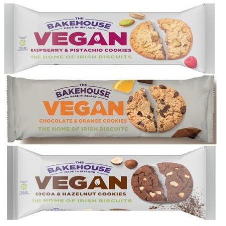 Bakehouse Vegan Cookies Biscuits Luxury Selection, 3 Mixed Raspberry & Pistachio, Chocoalate & Orange and Cocoa & Hazelnut 220g each by Zamfoods, Gift pack for all Occasions (12, All Mix Flavour)