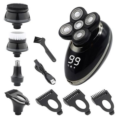 Electric Razor for Men, 5 in 1 IPX7 Men's Electric Shaver Portable Beard Trimmer Hair Clipper USB Rechargeable Waterproof LCD Bald Razor