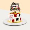 Casino Cake Topper Happy Birthday Las Vegas Cake Topper Poker Chips Cake Topper Casino Themed Party Supplies for Casino Night Party Decorations Gambling Party Decorations Vegas Birthday Decorations view 3