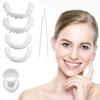 Brigtviee Clip in Veneers Teeth, 2 Pairs Instant Veneers Dentures Fake Teeth, Temporary False Teeth Veneers Top and Bottom Adjustable Snap On Dentures, Snap on Veneers for Confidence Smile view 1
