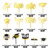 15 PCS Graduation Cake Topper Gold Acrylic Cake Topper Glitter Cupcake Toppers Congrats Grad You Did It Congratulations for Cake Graduation Party Decorations (01) view 2