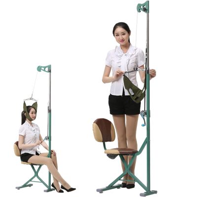 Cervical Neck Traction Device Chair for Pain Relief - Green Orthopedic Cervicorrect Hammock Stool for Home - Portable Neck Stretcher Stretch Trainer