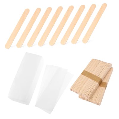 FRCOLOR 200pcs Hair Removal Mistakes Kit Wax Strips Sticks Bikini Hair Removal for Men Soft Wax for Body Wooden Applicator Sticks