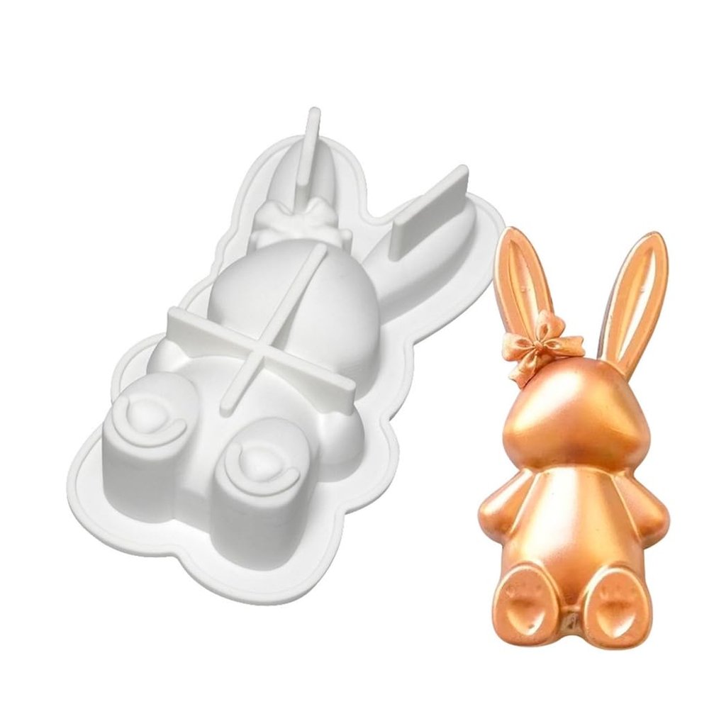 BEBIKR Lovely Rabbit Fondant Cake Decoration Moulds DIY Chocolate Epoxy Mold Manual Candle Aromath Soap Molds for Decorations