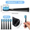 5Pcs Toothbrush Heads for Fairywill D7 D8 FW507 FW508 FW551 FW917 FW959 FWD1 FWD3 Seago E9 SG-507 SG-958 Medium Soft Bristles Brush Replacement Electric Toothbrush Heads, Black view 2