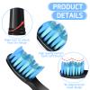 5Pcs Toothbrush Heads for Fairywill D7 D8 FW507 FW508 FW551 FW917 FW959 FWD1 FWD3 Seago E9 SG-507 SG-958 Medium Soft Bristles Brush Replacement Electric Toothbrush Heads, Black view 3