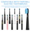 5Pcs Toothbrush Heads for Fairywill D7 D8 FW507 FW508 FW551 FW917 FW959 FWD1 FWD3 Seago E9 SG-507 SG-958 Medium Soft Bristles Brush Replacement Electric Toothbrush Heads, Black view 4