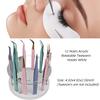 12 Holes Acrylic Rotatable Tweezers Holder, Eyelash Makeup Grafting Tweezer Display Stand Extensions Organizer Training Rack Beauty Tools (White) view 2