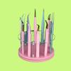 12 Holes Acrylic Rotatable Tweezers Holder, Eyelash Makeup Grafting Tweezer Display Stand Extensions Organizer Training Rack Beauty Tools (Pink) view 4