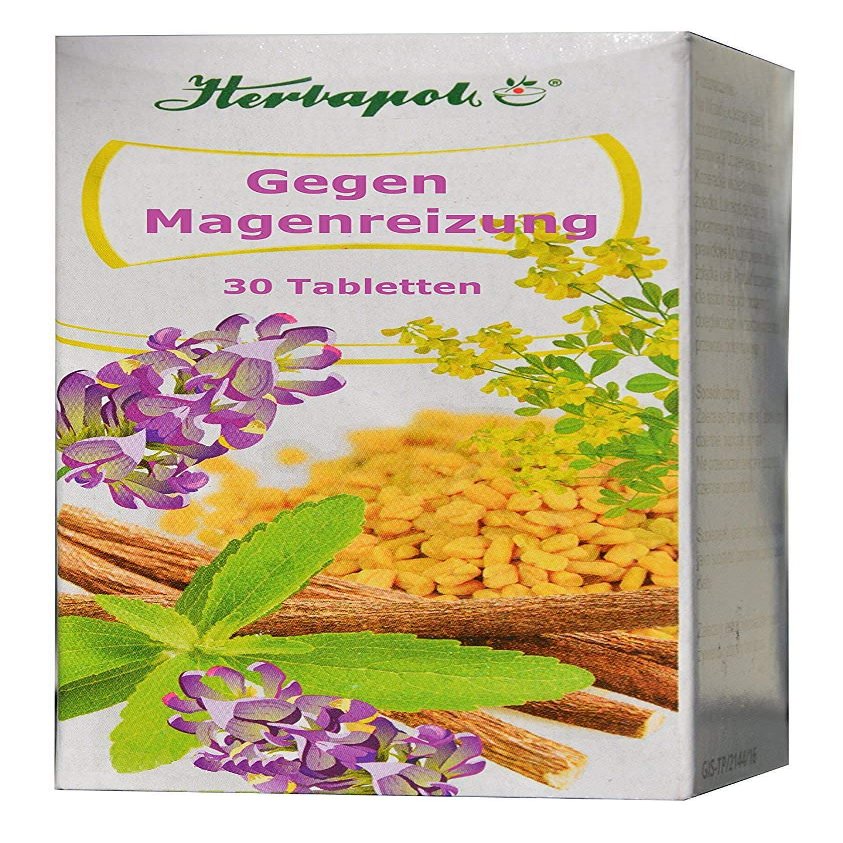 Fenugreek and licorice extracts, 30 tablets, for stomach irritation, gastritis, as stomach protection, for normal digestion and normal functioning of the gastric mucosa