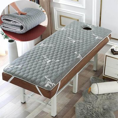 OAUKA Massage Bed Cover with Face Hole,Beauty Bed Couch Covers,Spa mattress with elastic band, memory foam mattress topper,for Salon Spa,C02,(R) 185x70x6cm