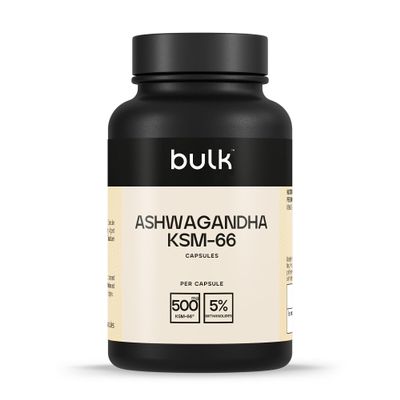 Bulk Ashwagandha KSM-66 Capsules, 500 mg, Pack of 30, 30 Servings, Packaging May Vary