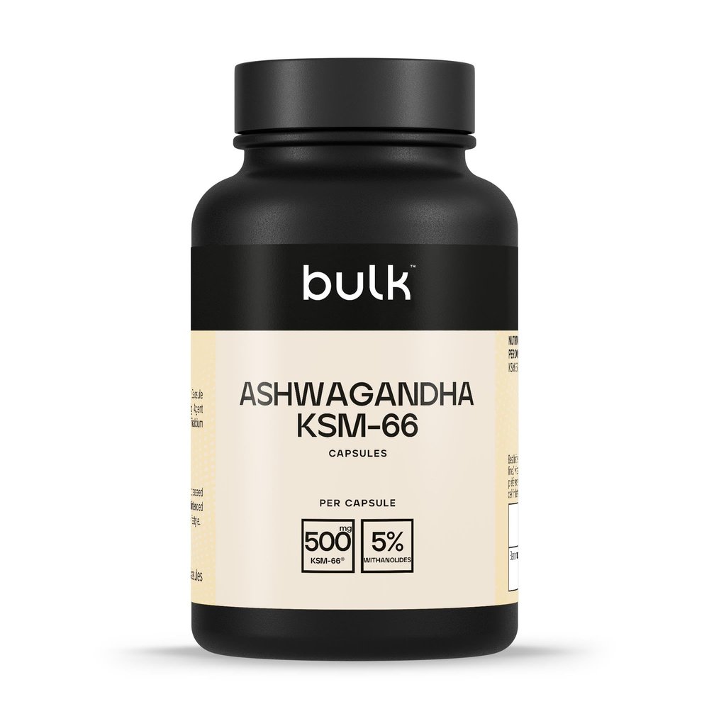 Bulk Ashwagandha KSM-66 Capsules, 500 mg, Pack of 30, 30 Servings, Packaging May Vary