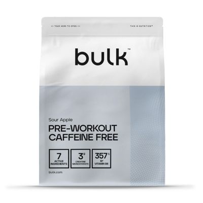 Bulk Pre Workout Caffeine Free, Sour Apple, 300 g