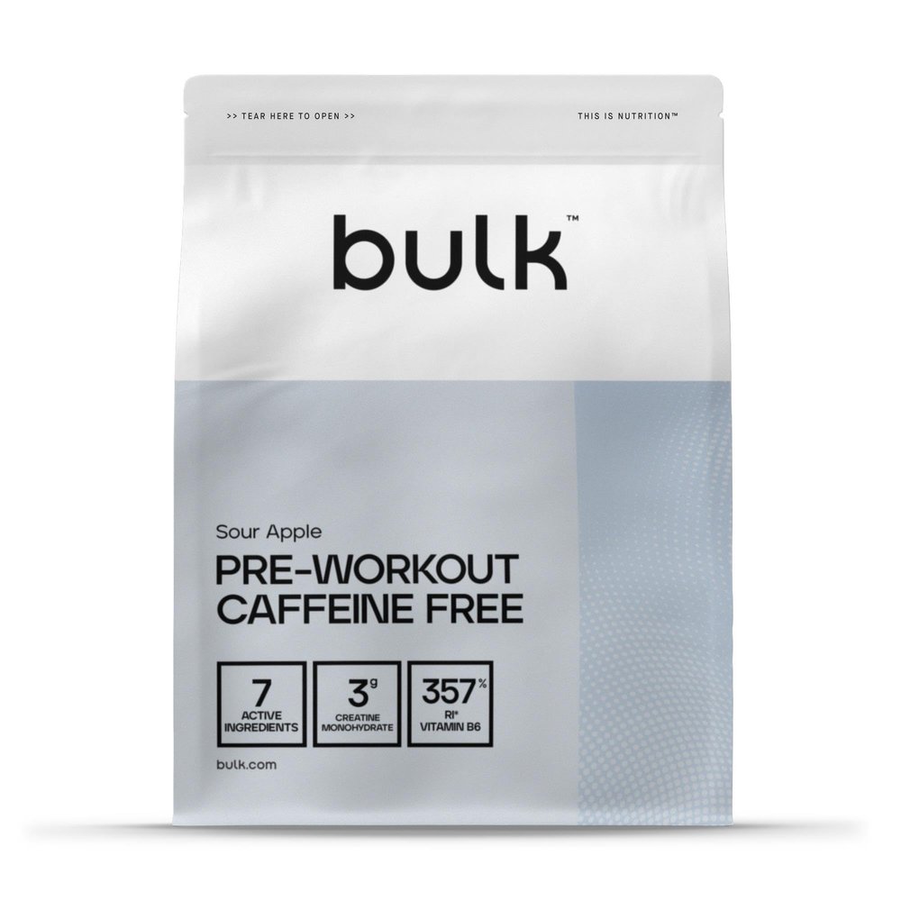 Bulk Pre Workout Caffeine Free, Sour Apple, 300 g