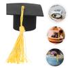 Abaodam 24pcs Graduation Cupcake Toppers Cake Decorations Tassel Cap for Party Favors Graduation Dessert Toppers view 4