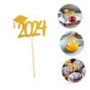 KONTONTY 20pcs Graduation Cake Picks Congrats Cupcake Toppers Elegant Decorations for Graduation Parties Creative Dessert Picks for Celebrating Achievements view 4