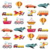 24 x Transport Edible Wafer/Rice Paper Cupcake Toppers Cake Decorations Plane Car Bus Boat Train Hot Air Balloon Transportation view 1