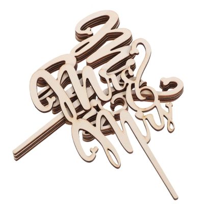 Cabilock Elegant Wooden Wedding Cake Figurines Bridal Shower Decor Reusable Cake Ornaments