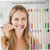 GOOHOCHY 4pcs Bamboo Toothbrush Adults Soft Bristles Toothbrush Handles Biodegradable Random Color view 3