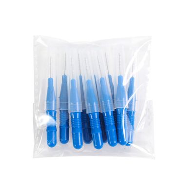 Interdental Brushes Blue, Soft Dental Brushes, Dental Floss Brush, Mini Teeth Brushes, for Cleaning Gaps Between Teeth (a Pack of 10 pcs)