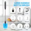 5 Pack Bottle Brush, Straw Cleaner Brush & Water Bottle Brush,15in Stainless Steel Brush, 3 Straw Brushes, 3-in-1 Bottle Cleaning Brush for Water Bottle, Coffee Mugs, Straws-Blue view 2