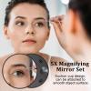 6 PCS Blackhead Remover Tool Kit Professional Stainless Steel Pimple Popper Comedone Extractor Tools for Pimple, Blackhead, Zit Removing Face Skin 5X Magnifying Mirror view 4