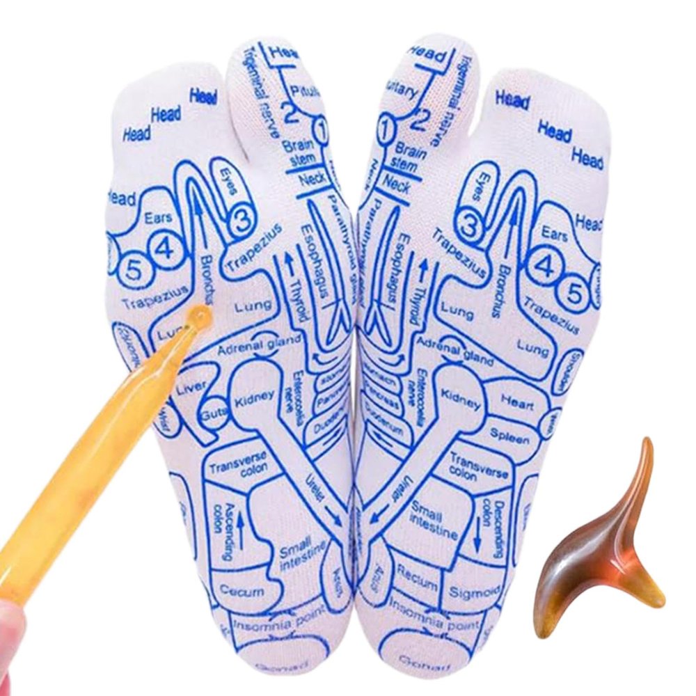 1pair Reflexology Socks Foot Pressure Point Sock Reflexology Socks with Massage Tool Acupressures Reflexology Socks Reflexology Foot Massage Sock for Home