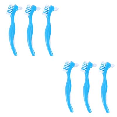 FRCOLOR 6pcs Denture Cleaning Brush Double Sided Denture Brush False Teeth for Home Use Care