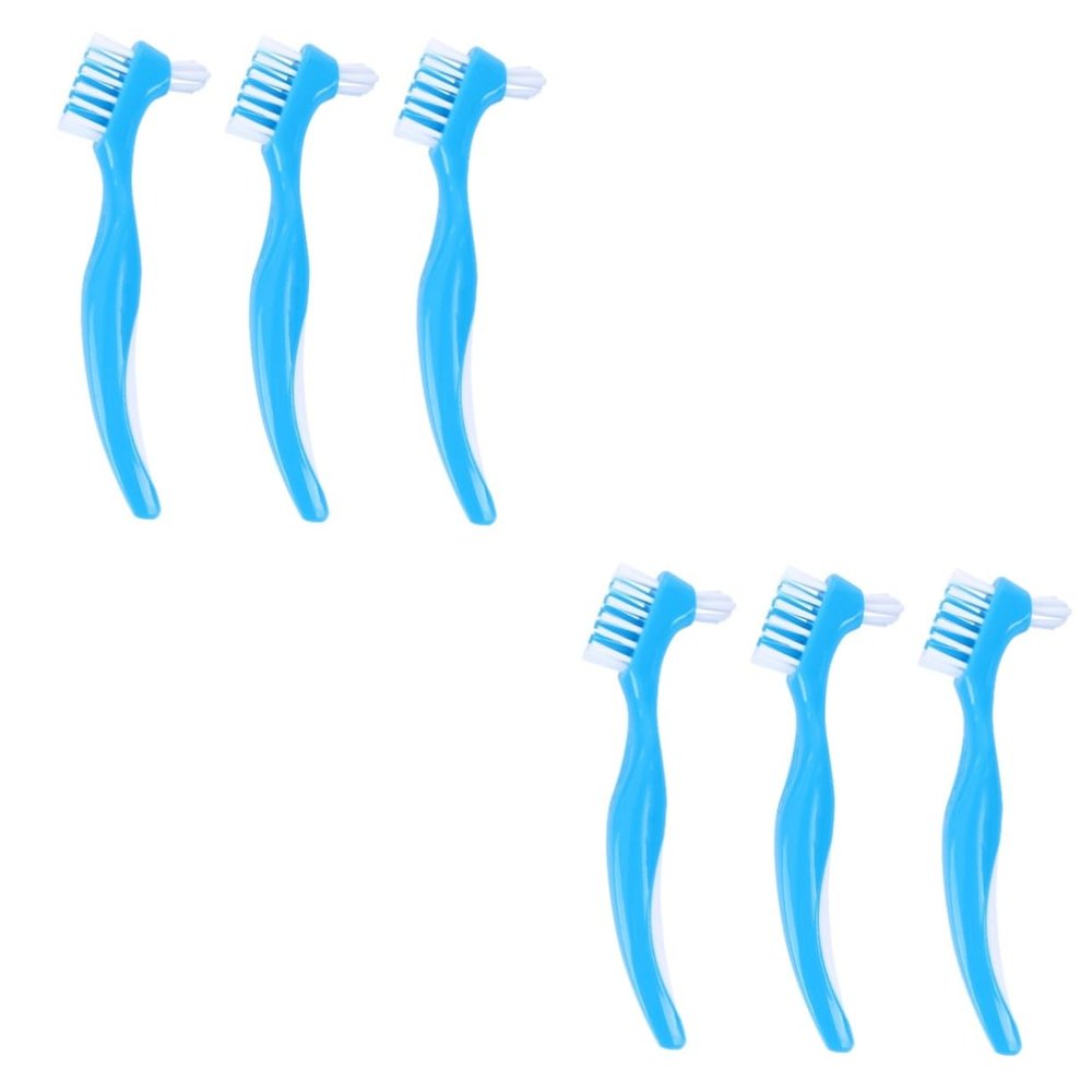 FRCOLOR 6pcs Denture Cleaning Brush Double Sided Denture Brush False Teeth for Home Use Care