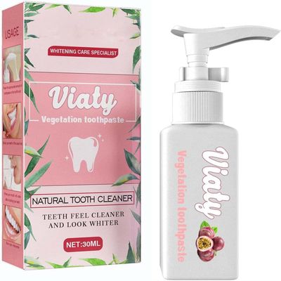 Natural Toothpaste Press Baking Soda Instant Brightify Stain Removal Whitening Teeth, Smoke Coffee Tea Stain Removal Toothpaste, Fruit Flavor Whitening Toothpaste, 30ml (1pcs)