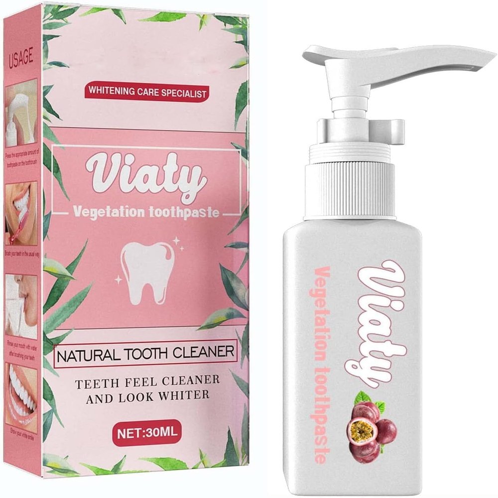 Natural Toothpaste Press Baking Soda Instant Brightify Stain Removal Whitening Teeth, Smoke Coffee Tea Stain Removal Toothpaste, Fruit Flavor Whitening Toothpaste, 30ml (1pcs)