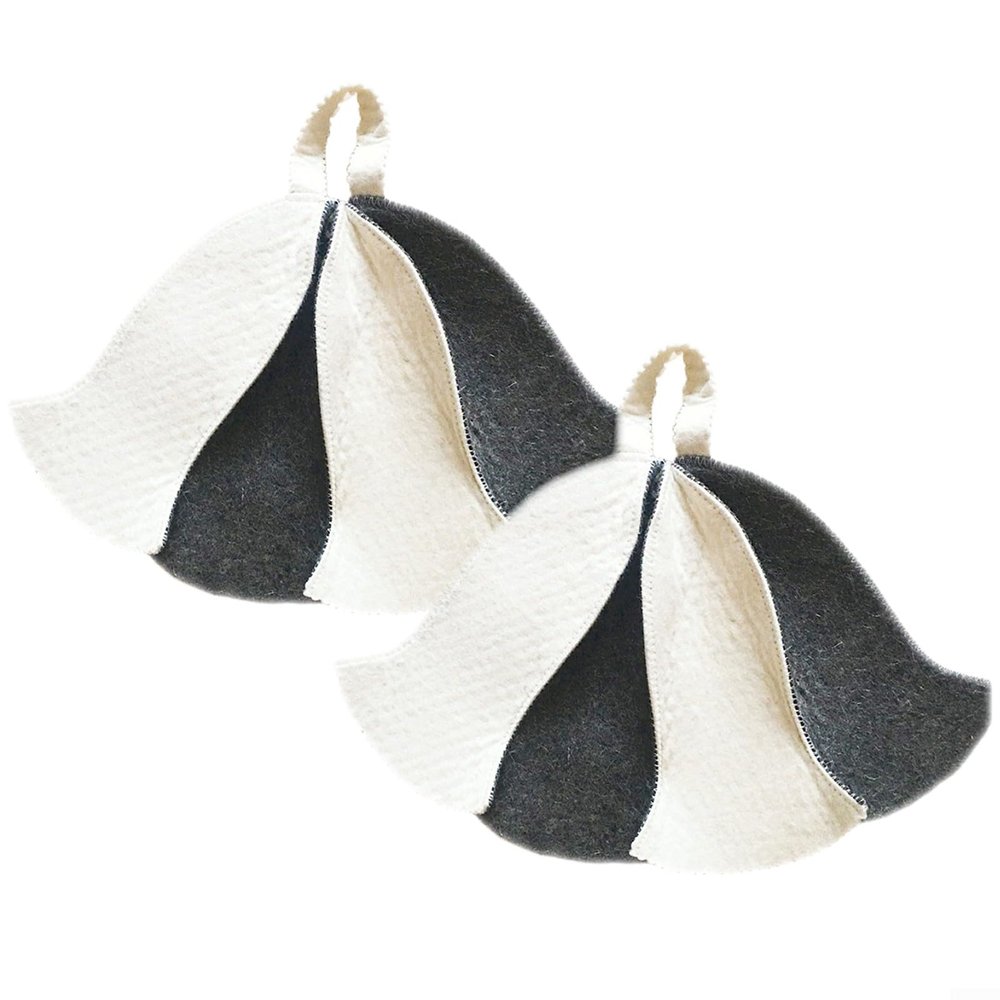 2pcs Sauna Hat, Women Men Wool Sauna Hat Head Cap Sauna Accessories for Hot Dry Steam Room Bath