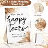 Beeveer 101 Pcs Wedding Favors 100 Pcs Boho Wedding Tissue Packs 3 Ply Happy Tears Tissues Packs 1 Table Sign Boho Favors for Guests Party view 2