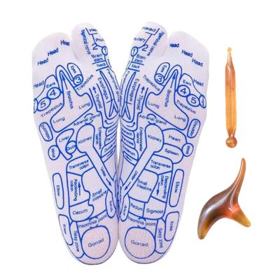 2pair Reflexology Socks Foot Pressure Point Sock Reflexology Socks with Massage Tool Acupressures Reflexology Socks Reflexology Foot Massage Sock for Home