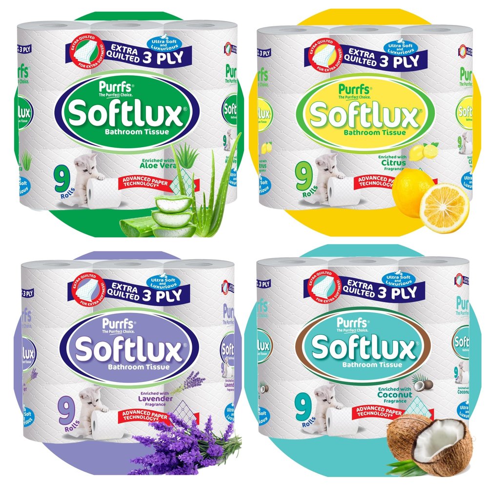UR CHOICE Luxury Quilted Toilet Rolls - Mix Flavour Infused 3-Ply | Eco-Friendly Bulk Buy Pack of 9 Rolls | Ultra-Soft & Strong Toilet tissues, 70 Sheets Per Roll, FSC Certified Sustainable Paper