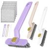 3Pcs Rotating Crevice Cleaning Brush, Multifunctional Gap Cleaning Brush with 5 Rags,Household Cleaning Brush Hand Tool,Portable Handheld Dead Corner Cleaning Brush for Kitchen Bathroom view 1