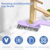 3Pcs Rotating Crevice Cleaning Brush, Multifunctional Gap Cleaning Brush with 5 Rags,Household Cleaning Brush Hand Tool,Portable Handheld Dead Corner Cleaning Brush for Kitchen Bathroom view 2