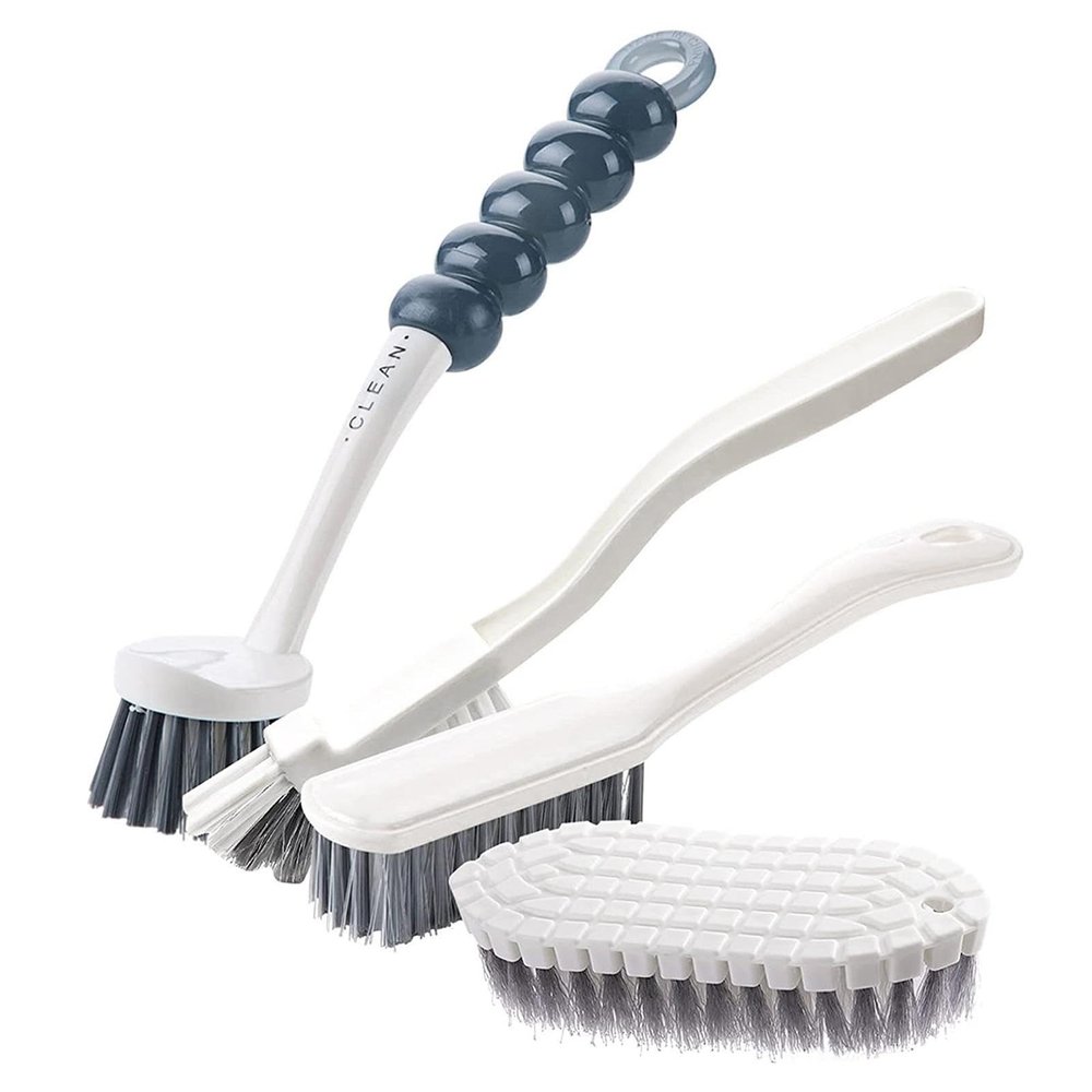 10 Kitchen Brush Kit,4 Grips Dish Scrub Brush | Bathroom Kitchen Ergonomic Crevice Shoe Brush for Sinks Dishwashers Home
