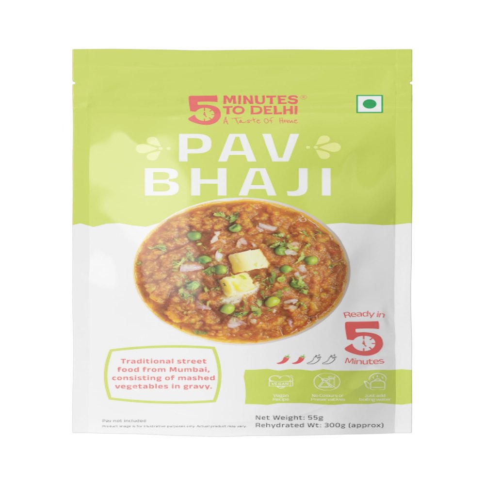 Authentic Pav Bhaji Instant Meal | Ready to eat in 5 Minutes | 300g Serving Size