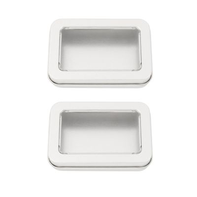 Vagocom 2Pack Portable Dental Floss Case with Transparent Window,Empty 3.4 * 2.3 * 0.7inch / 87x60x18mm Reusable Floss Holder,Dental Floss Dispenser for Travel, Hotel(Silver)